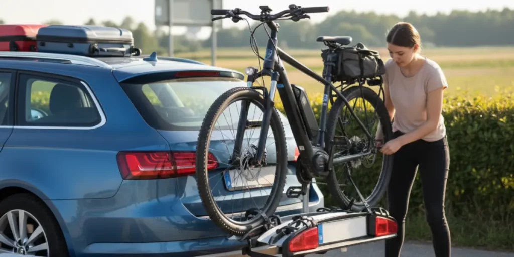 installation d'un vae sur un porte vélo 2 places