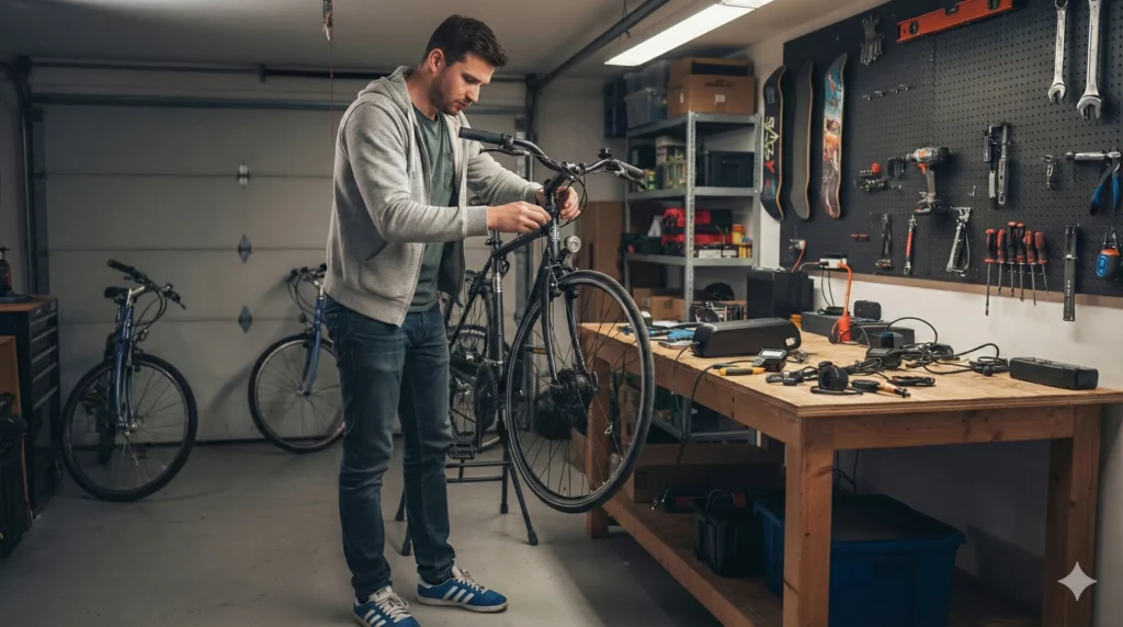 installation d'un kit d'électrification sur un vélo