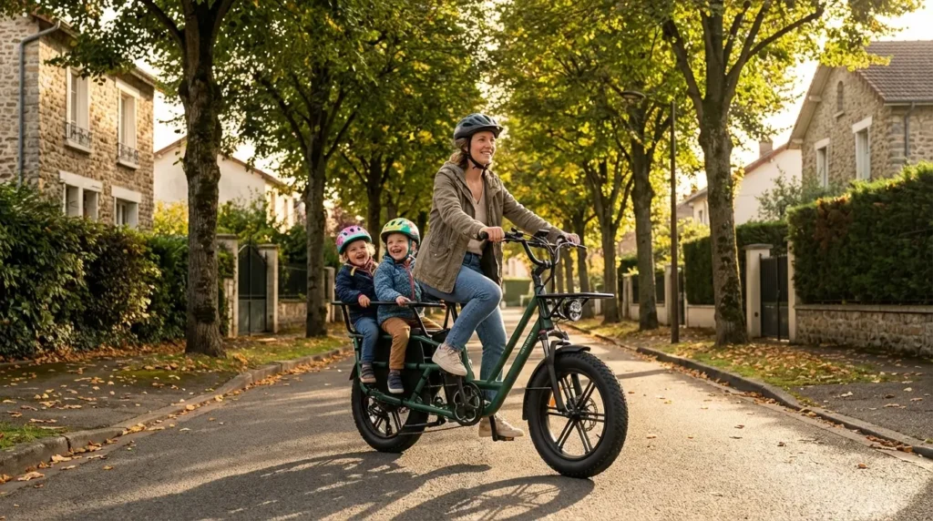 maman de 2 enfants sur un fiido t2