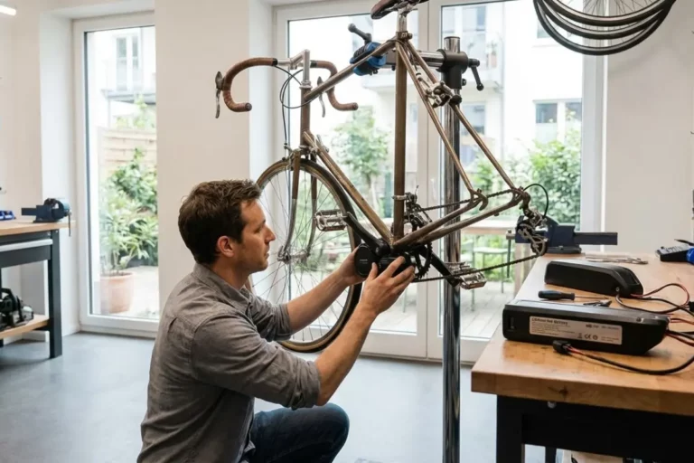 montage d'un moteur électrique pédalier sur vélo