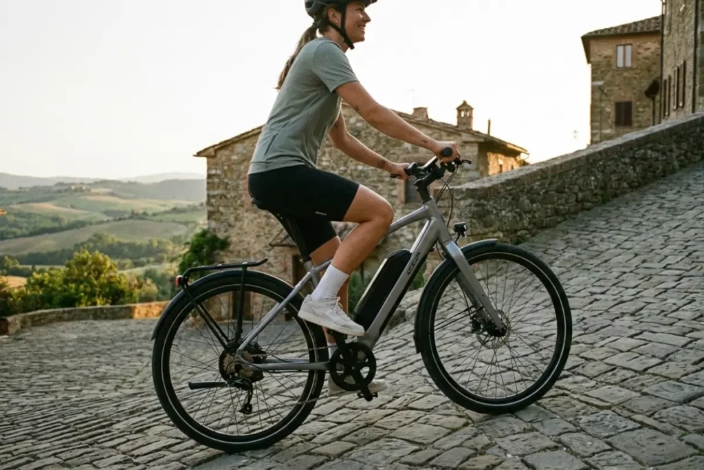 montée d'un côte grâce à un moteur sur vélo électrique