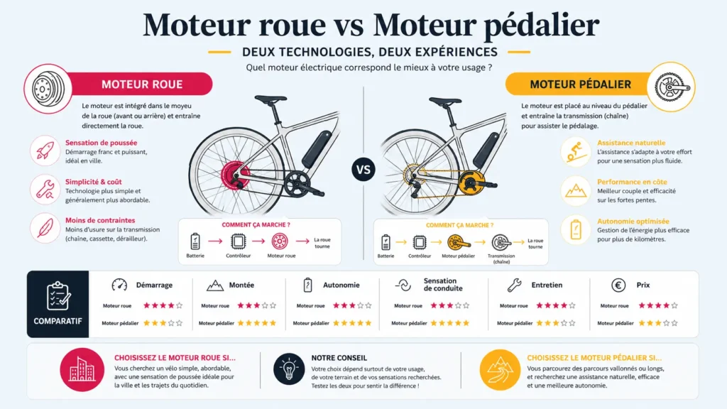 moteur rous vs moteur pédalier