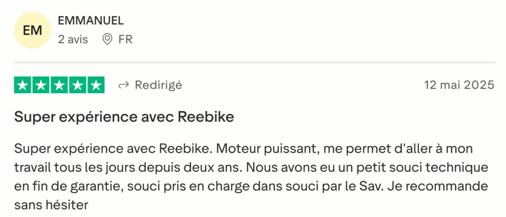 avis client reebike comsmopolit