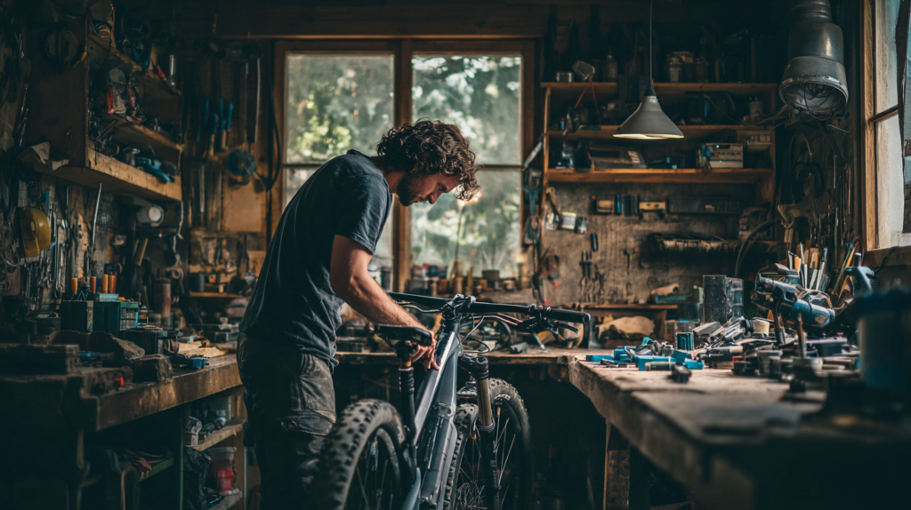 travail sur le chargeur de la batterie d'un vélo électrique