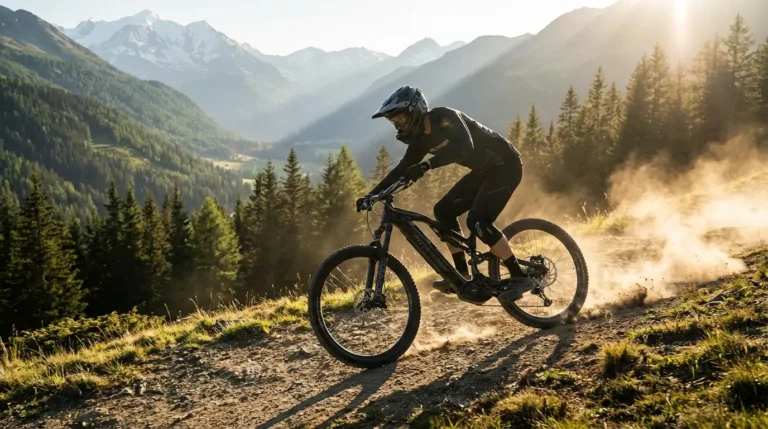 vtt électrique en descente en montagne (1)