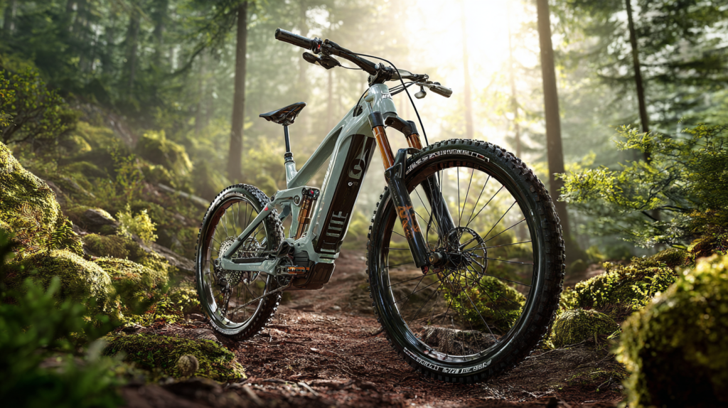 vttae tout suspendu en forêt