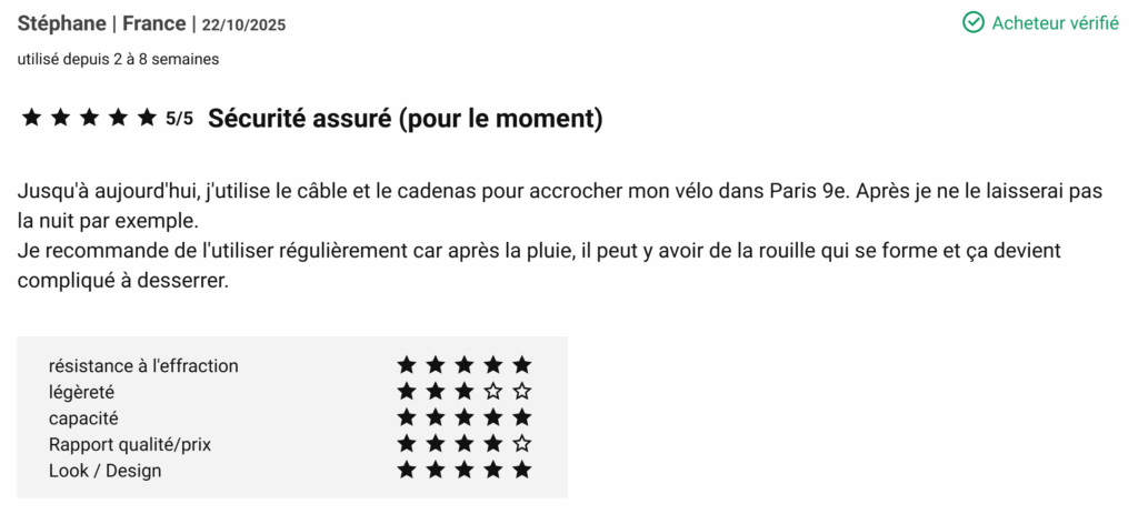 avis client antivol kryptonite