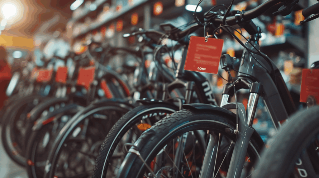 black friday vélo électrique dans un magasin