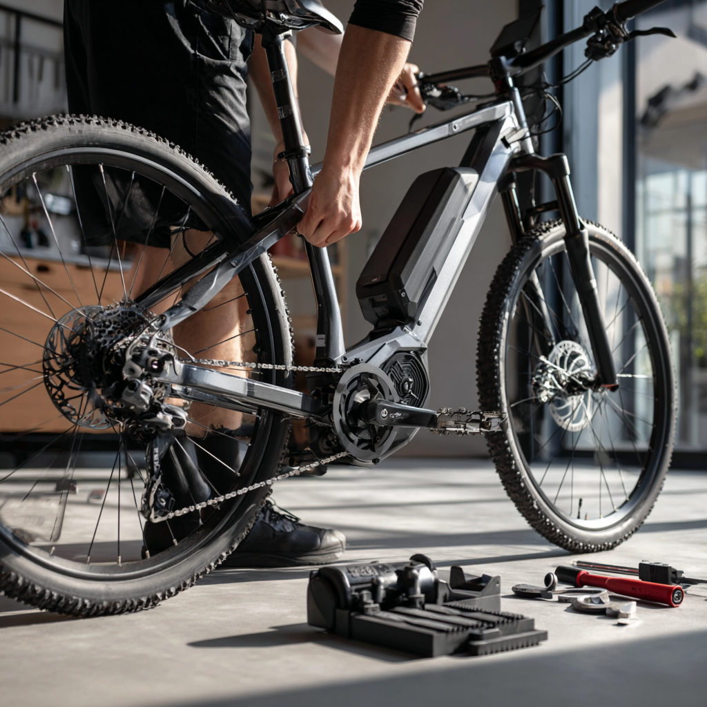 montage du kit yose power sur un vélo