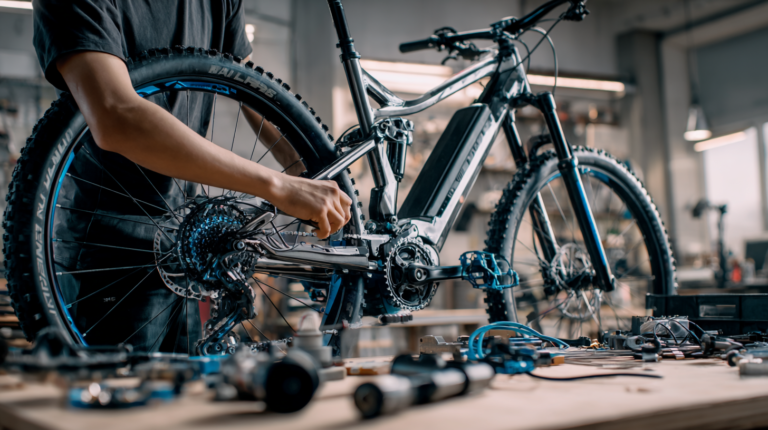 montage d'un kit d'électrification sur un vtt