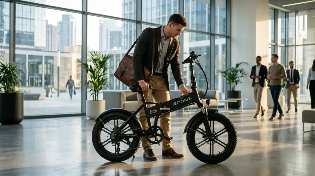vélotafeur arrivé au travail avec son ep 2 3.0 boost