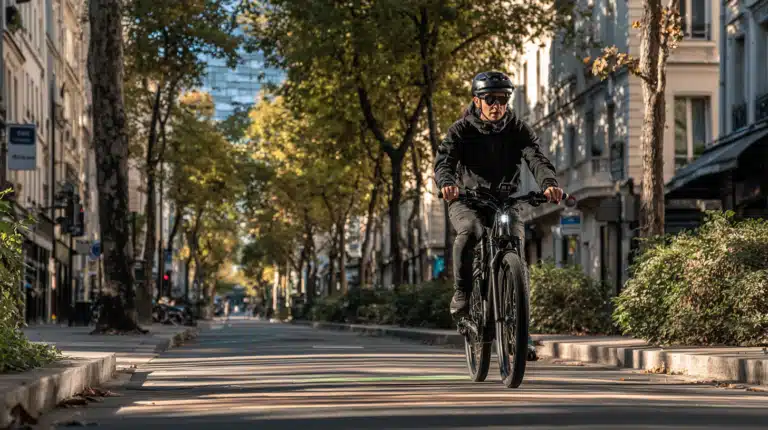 cycliste après avoir acheté son neomouv chez decathlon