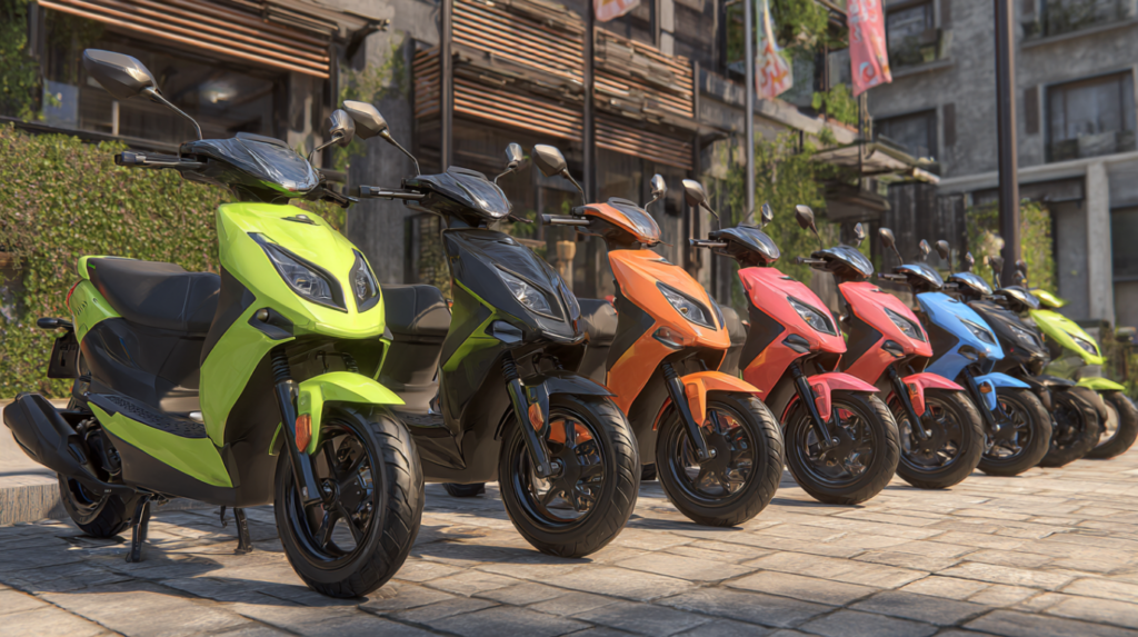 scooter thermique garés