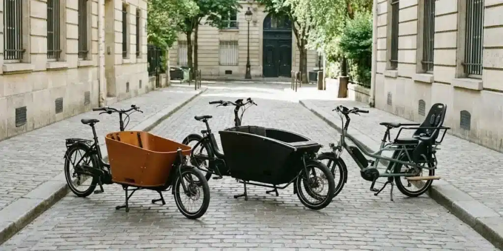 comparaison de différents vélos cargos