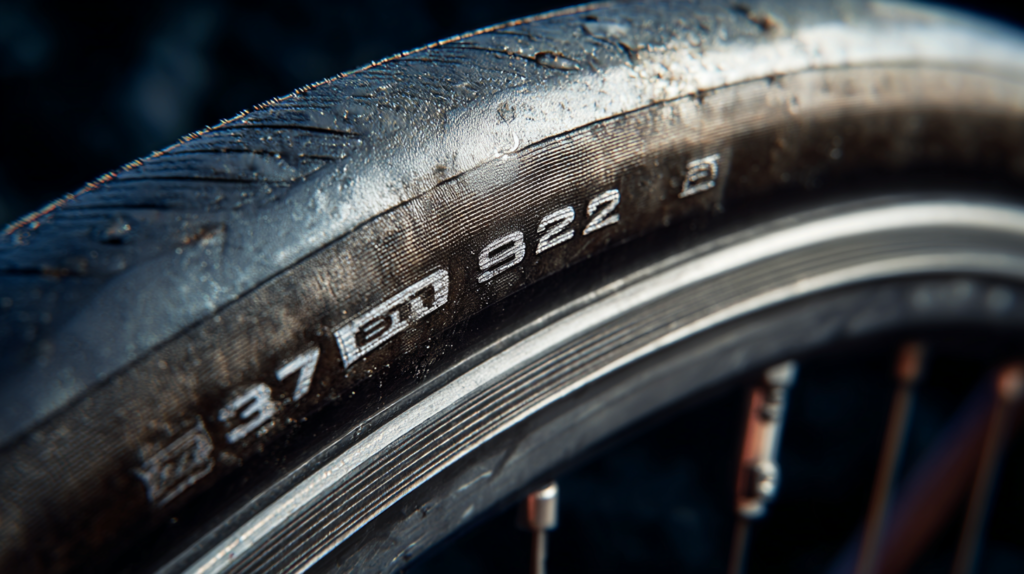 flanc d'un pneu de vélo avec etrto