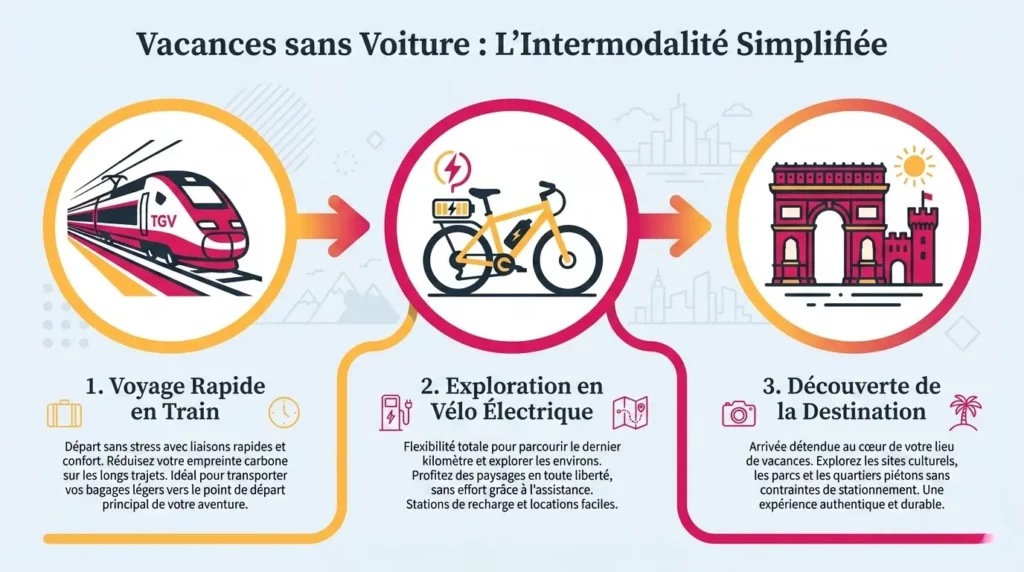 3 étapes clés des vacances sans voiture