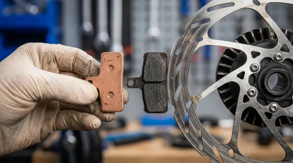 changement des plaquette de frein sur disque de vélo