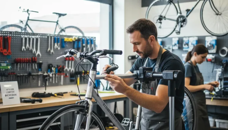gravure du bicycode sur un vélo dans un atelier certifié