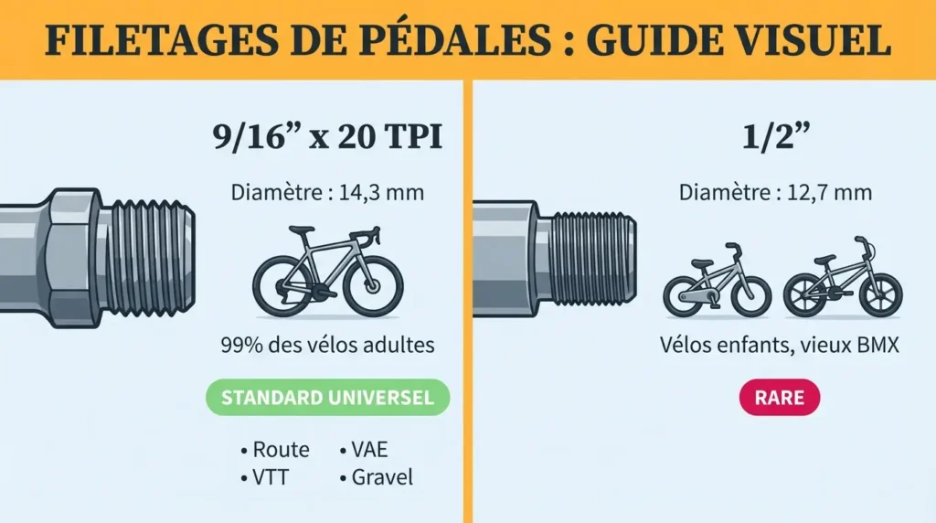 filetage de pédales