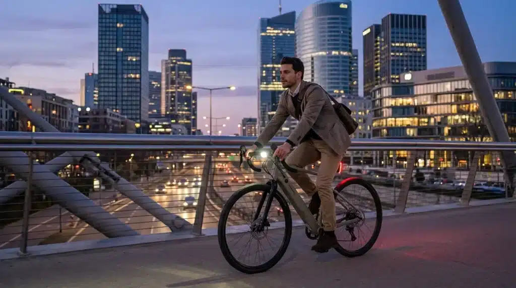 vélotafeur avec un vélo électrique van rysel discover