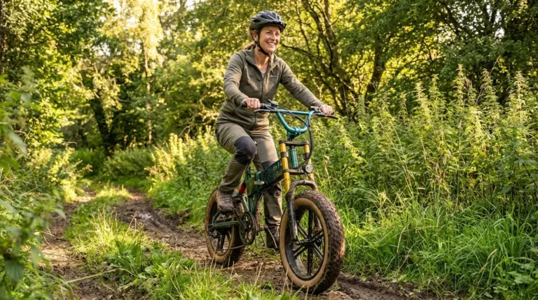 balade en fiido m1 pro sur chemin boueux