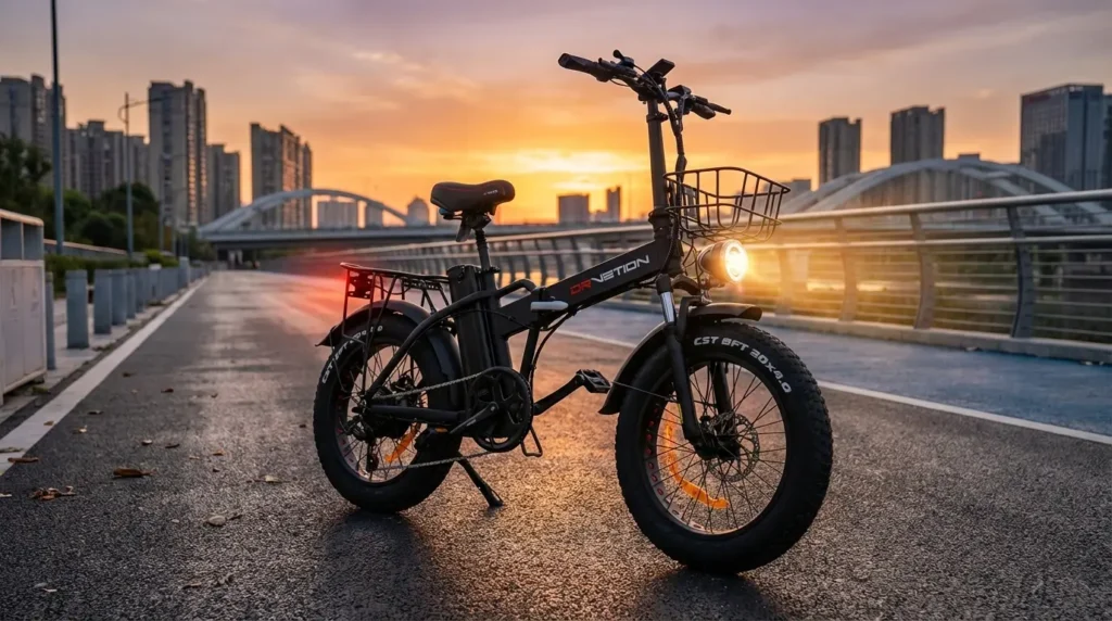 drvetion at20 en ville au couché du soleil