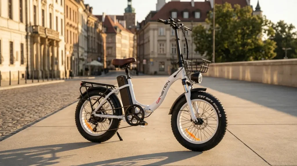 drvetion ct20 sur béquille sur un trottoir