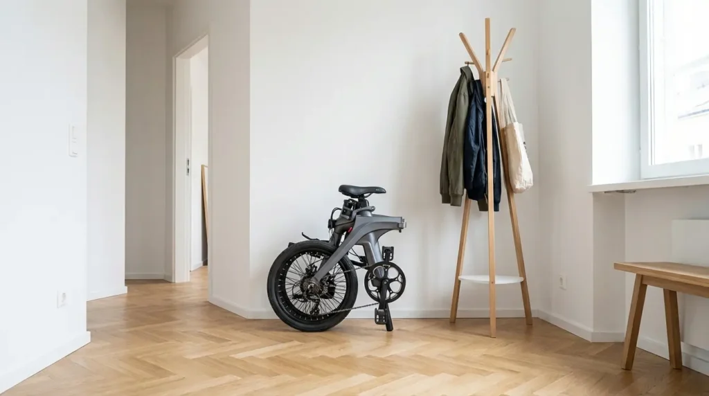 fiido x plié rangé dans un appartement