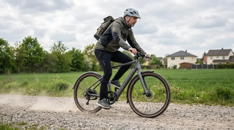 homme avec un sac à dos dans un chemin avec un fiido c21