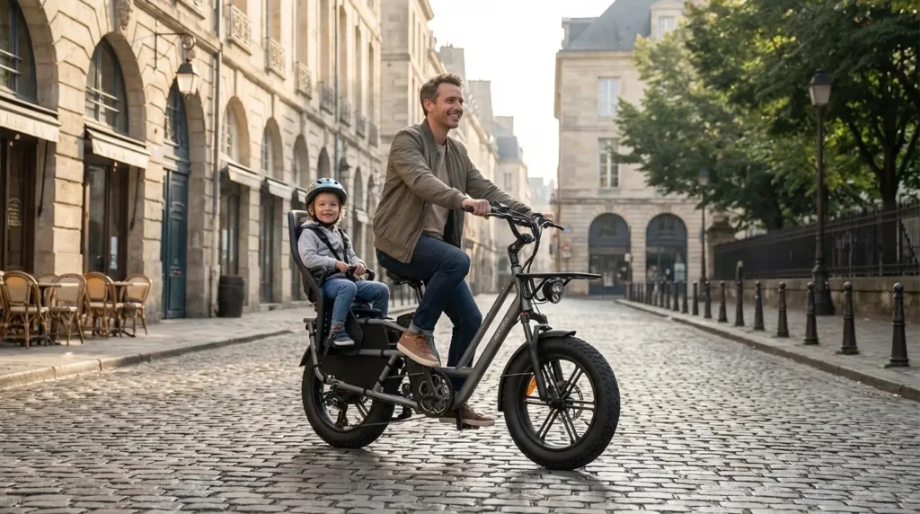 père et son enfants sur un fiido