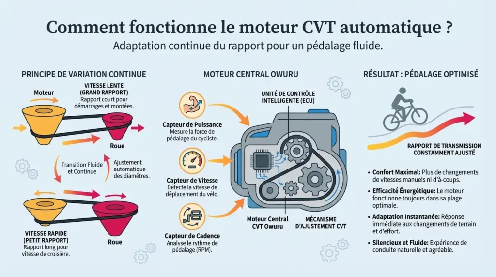 schéma explicatif de fonctionnement d'un moteur cvt automatique