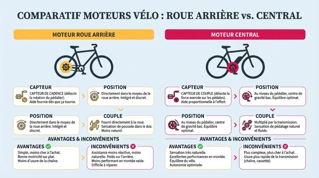 comparatif moteur roue arrière et central