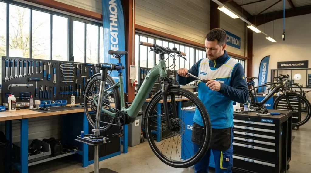 diagnostic sur une e actv 500 dans un atelier decathlon