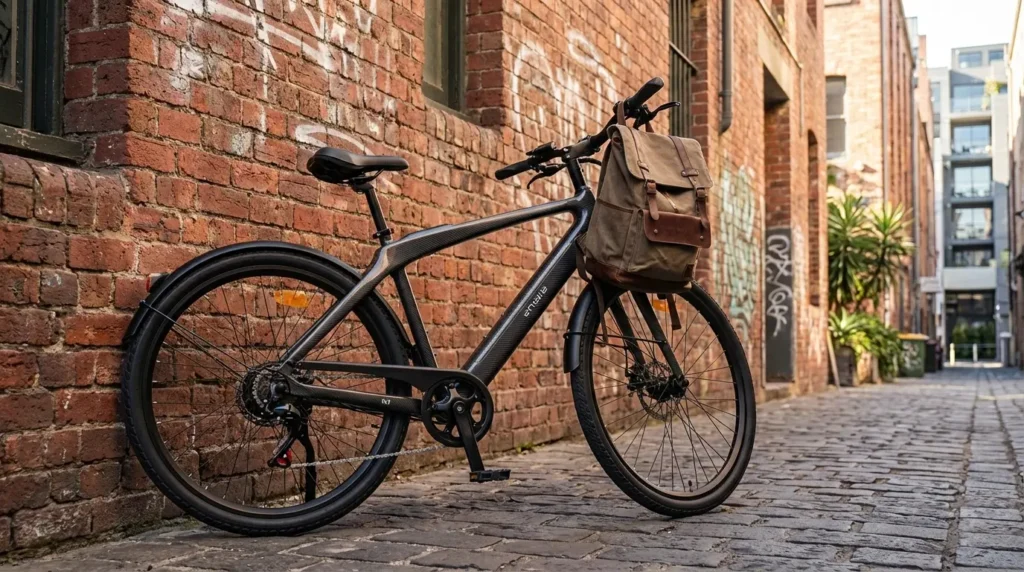 engwe n1 air posé contre un mur en brique