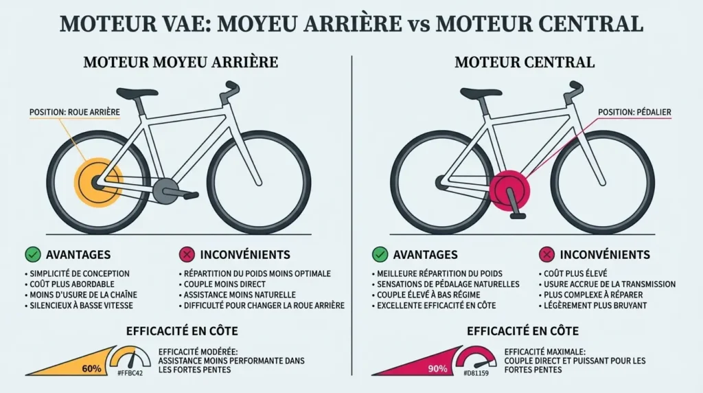 moteur moyeu vs moteur central