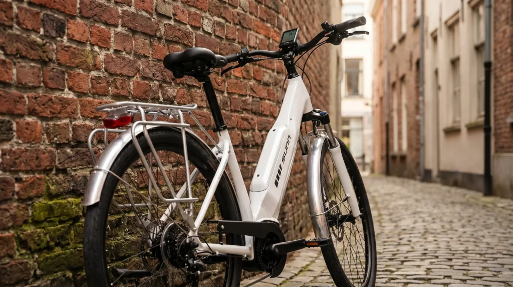 vélo électrique urbain sunn posé contr eun mur