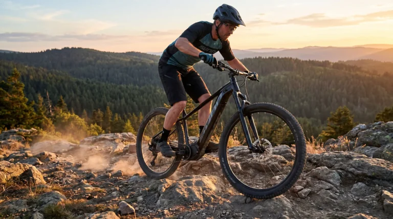 vttist en montagne avec un vtt sunn