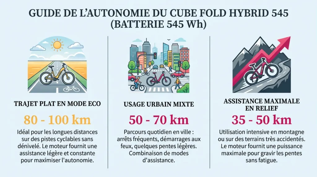 autonomie du cube fold hybrid 545