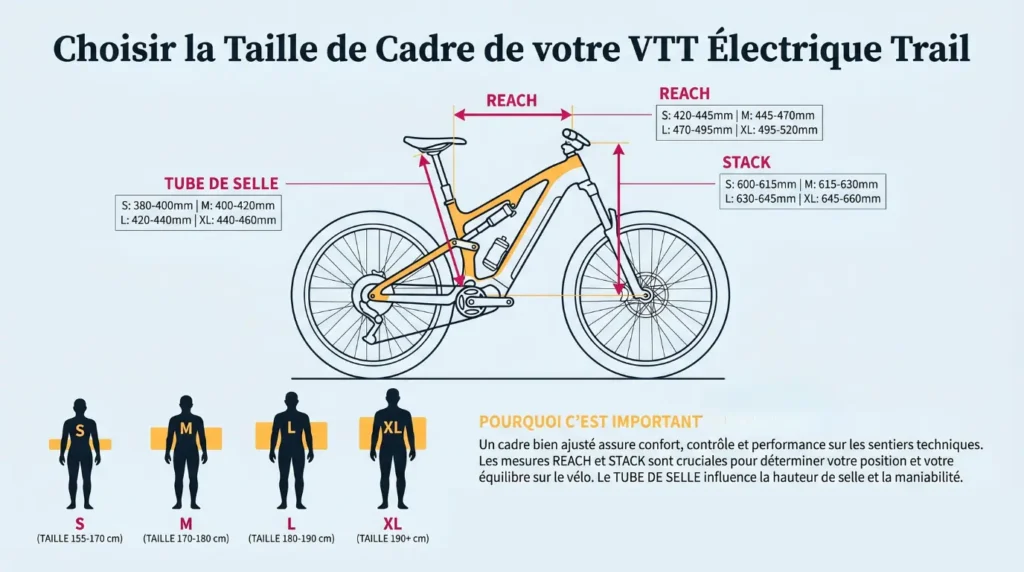 choisir la taille de cadre de votre vtt électrique trail