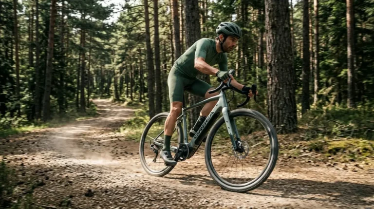 cyclotouriste sur un gravel électrique orbea denna h30