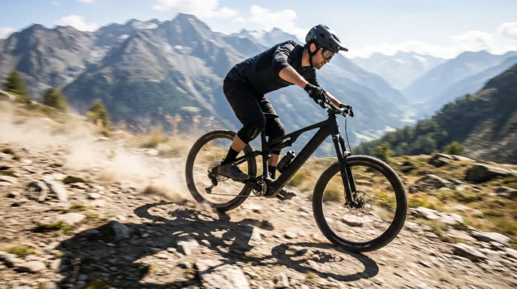 descente d'une pente de montagne avec cube ams
