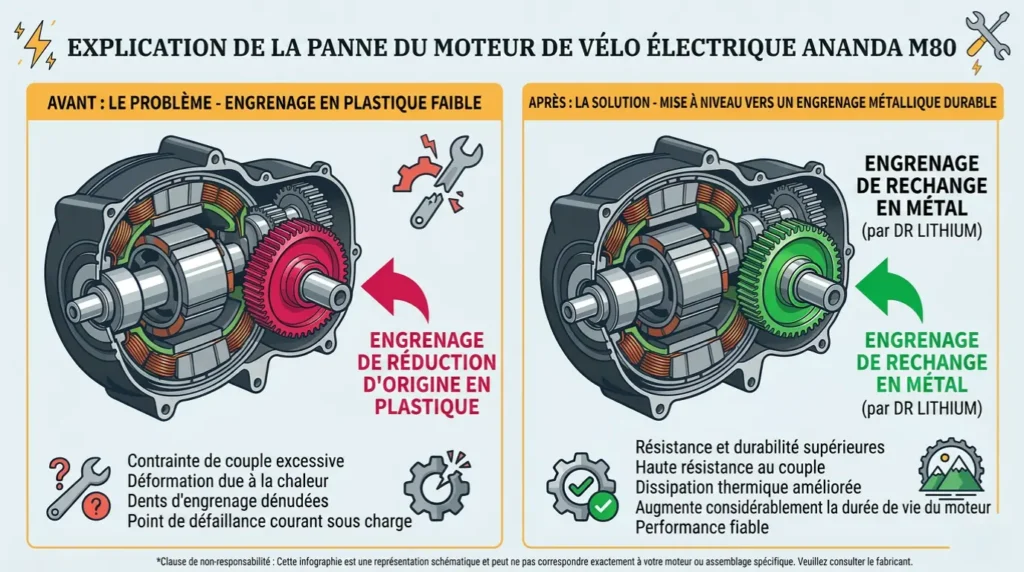 explication de la panne du moteur de vélo électrique ananda m80