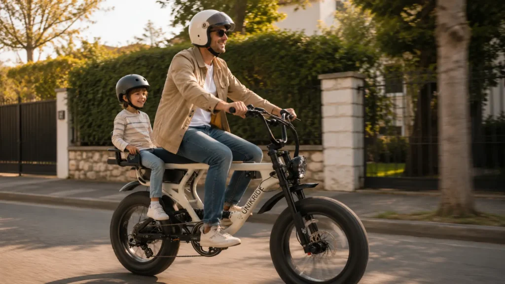 père et son fils sur le unikride fatstreet