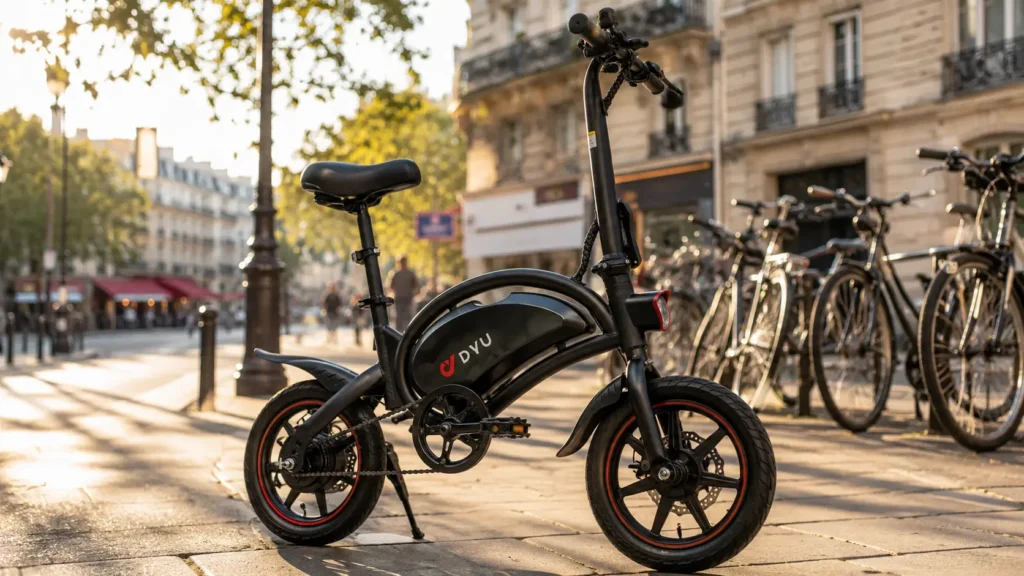 vélo électrique dyu d3f sur béquille