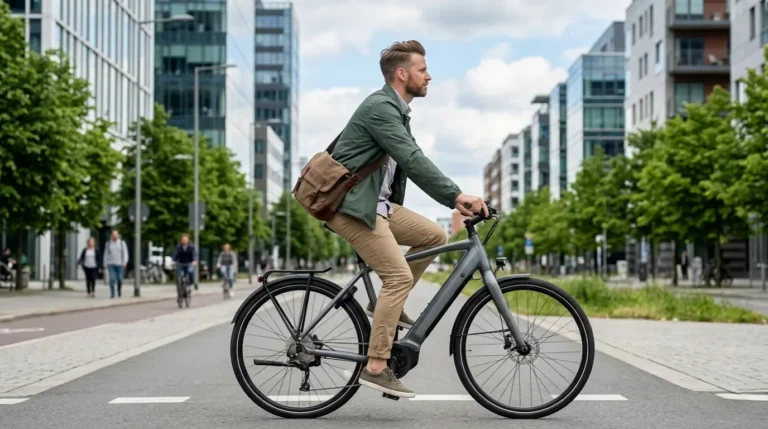 vélotafeur sur la route du travail avec son orbea diem 30