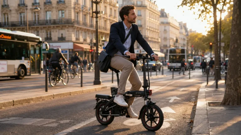 vélotafeur sur son dyu a5 en plein paris