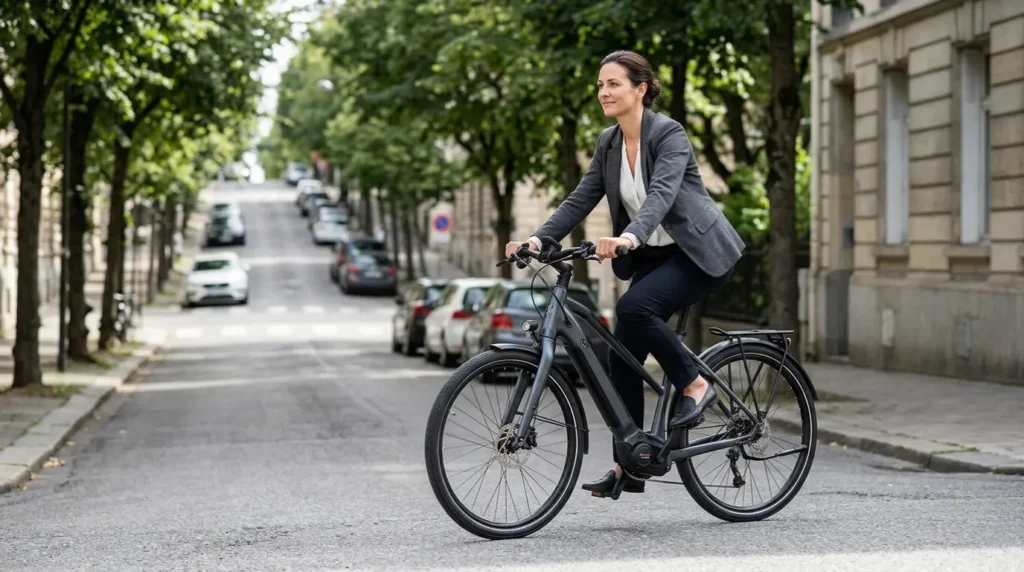 vélotafeuse avec son orbea diem 30