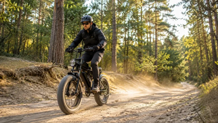 balade sur chemin en terre avec un vélo électrique yvy
