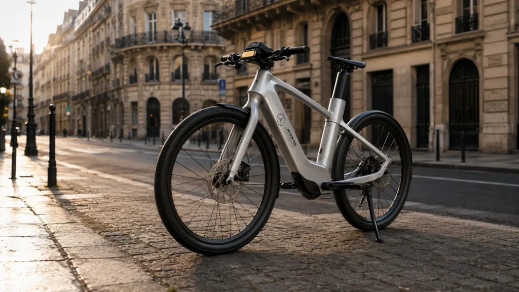 vélo électrique mercedes amg city edition sur béquille