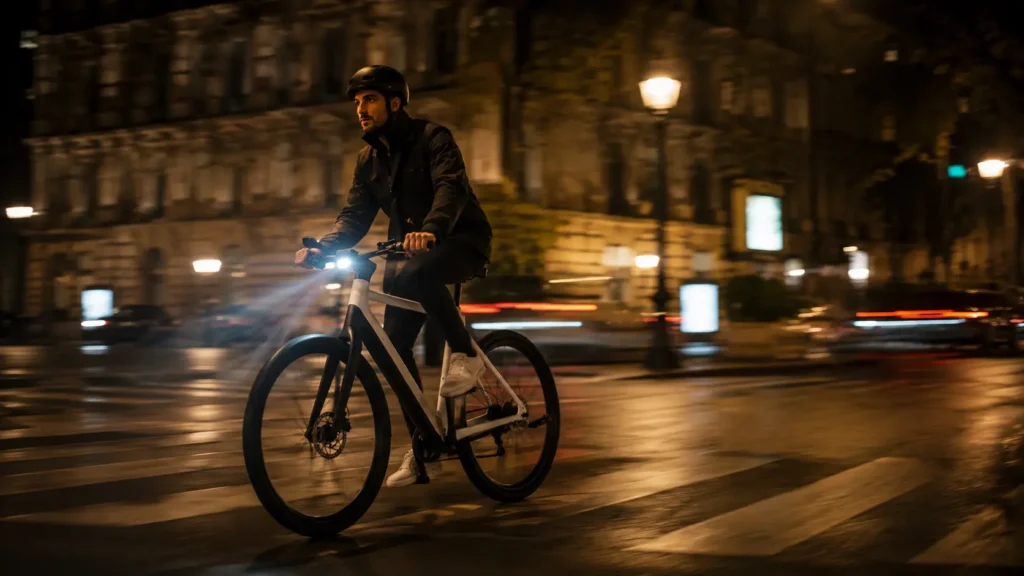 vélotafeur de nuit sur un tezeus c8